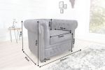 Sofa Fotel Chesterfield antik look szara  - Invicta Interior 5