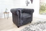 Sofa Fotel Chesterfield antik look szara  - Invicta Interior 3