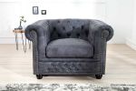 Sofa Fotel Chesterfield antik look szara  - Invicta Interior 1