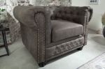 Sofa Fotel Chesterfield antik look szara  - Invicta Interior 3