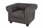 Sofa Fotel Chesterfield antik look szara  - Invicta Interior 2