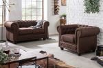 Sofa Fotel Chesterfield vintage brązowa   - Invicta Interior 10