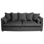 Sofa Heaven rustykalna lniana antracytowa 1