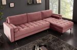 Sofa Narożnik Cozy Velvet aksamitny różowy - Invicta Interior 1