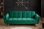 Sofa rozkładana Boutique aksamitna zielona - Invicta Interior 1