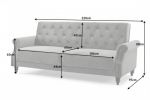Sofa rozkładana Maison Belle II 220 cm szara   - Invicta Interior 10