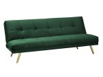 Sofa rozkładana Wersalka aksamitna zielona zlote nogi 1