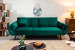 Sofa rozkładana Wersalka aksamitna Divani zieleń butelkowa - Invicta Interior 1