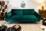 Sofa rozkładana Wersalka aksamitna Divani zieleń butelkowa złote nogi - Invicta Interior 5