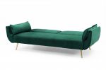 Sofa rozkładana Wersalka aksamitna Divani zieleń butelkowa złote nogi - Invicta Interior 4