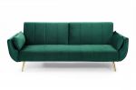 Sofa rozkładana Wersalka aksamitna Divani zieleń butelkowa złote nogi - Invicta Interior 3