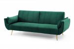 Sofa rozkładana Wersalka aksamitna Divani zieleń butelkowa złote nogi - Invicta Interior 2