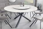 Stół ceramiczny okrągły z obrotowym blatem Spin Aurora Oro 150 cm marmur biały - Invicta Interior 3