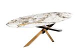 Stół ceramiczny owalny Sculpture Aurora Oro 280 cm marmur - Invicta Interior 2
