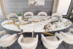 Stół ceramiczny owalny Sculpture Aurora Oro 280 cm marmur - Invicta Interior 6