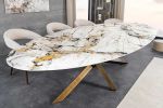 Stół ceramiczny owalny Sculpture Aurora Oro 280 cm marmur - Invicta Interior 4