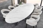 Stół ceramiczny owalny Sculpture Aurora Oro 280 cm marmur biały - Invicta Interior 7