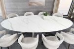 Stół ceramiczny owalny Sculpture Aurora Oro 280 cm marmur biały - Invicta Interior 6
