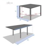 Stół ogrodowy aluminiowy rozkładany 90-180 cm grafitowy antracytowy - Atmosphera 7