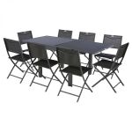 Stół ogrodowy aluminiowy rozkładany 90-180 cm grafitowy antracytowy - Atmosphera 2