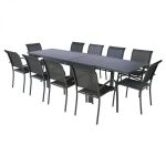 Stół ogrodowy aluminiowy rozkładany 135-270 cm grafitowy antracytowy - Atmosphera 2
