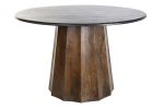 Stół okrągły 120 cm drewno mango czarny blat - Item International 1