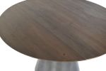 Stół okrągły 120 cm drewno mango stalowa noga 2