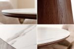 Stół okrągły drewniany Marmur Unique brązowy  - Invicta Interior 9