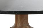 Stół okrągły drewniany Modern z czarnym marmurowym blatem - Item International 3