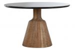 Stół okrągły drewniany Modern z czarnym marmurowym blatem - Item International 1