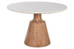 Stół okrągły drewniany Modern z marmurowym blatem - Item International 1