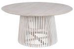 Stół okrągły Scandi z lamelami 150 cm biały - Item International 1