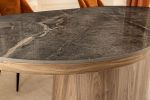 Stół owalny drewniany Marmur Unique 200 cm szary - Invicta Interior 6