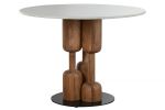 Stół Redondo okrągły drewniany z marmurowym blatem - Item International 1