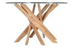 Stół Sticks okrągły 120 cm drewno orzech - Item International 2