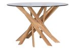 Stół Sticks okrągły 120 cm drewno orzech - Item International 1