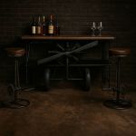 Stołek barowy industrialny z pedałami brązowy light - Item International 3