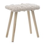Stołek Taboret Pufa supeł węzeł beżowy 46 cm - Inart 1