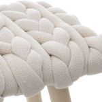 Stołek Taboret Pufa supeł węzeł beżowy 46 cm - Inart 3
