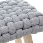 Stołek Taboret Pufa supeł węzeł szary 38 cm - Inart 3