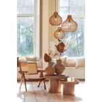 Stolik kawowy drewniany Relief 50 cm - Light & Living 7
