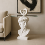 Stolik kawowy statua Dawid Apollo biały 2