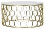 Stolik Ława Mermaid złoty marmur 80 cm  - Item International 1