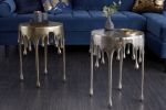 Stolik Liquid Line srebrne krople design  - Invicta Interior 8