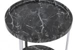 Stolik pomocniczy Marmur czarny z 2 blatami  - Item International 3