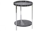 Stolik pomocniczy Marmur czarny z 2 blatami  - Item International 1