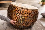 Stoliki Stone Mosaic zestaw 2 szt drewniane miedziane - Invicta Interior 7
