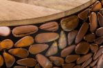 Stoliki Stone Mosaic zestaw 2 szt drewniane miedziane - Invicta Interior 5