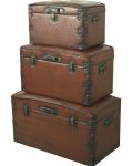 Suitcase Set Colonial Leder brązowy zestaw 3 szt   1