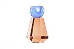 Świecznik szklany Crystal niebiesko-bursztynowy 2